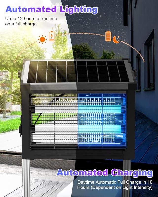 AUKFA Solar Bug Zapper Outdoor, Waterproof Mosquito Zapper Outdoor Solar Powered mosquito killers electronic